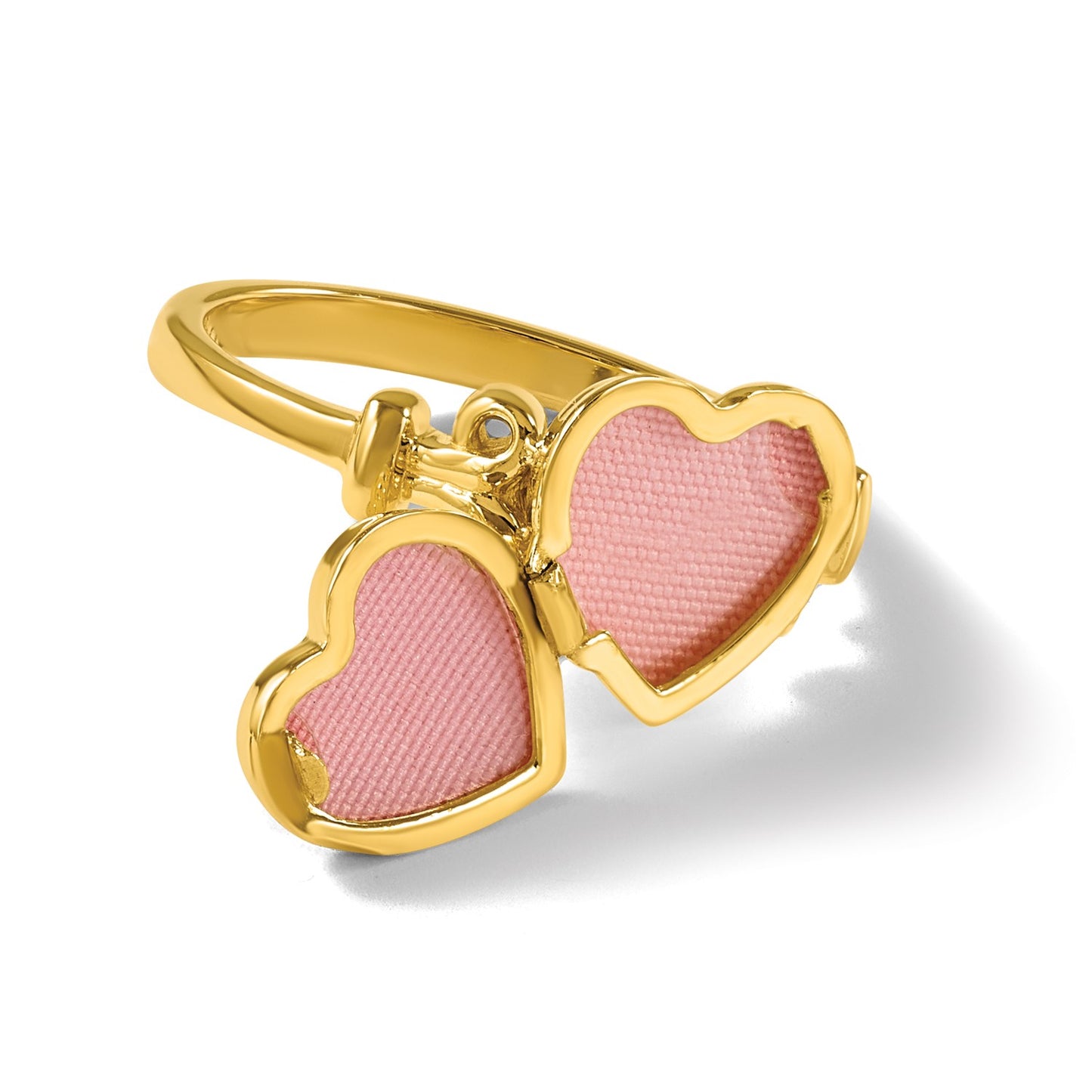 GL 14ky 10mm Heart Shaped (8x8mm Photos) Locket Ring