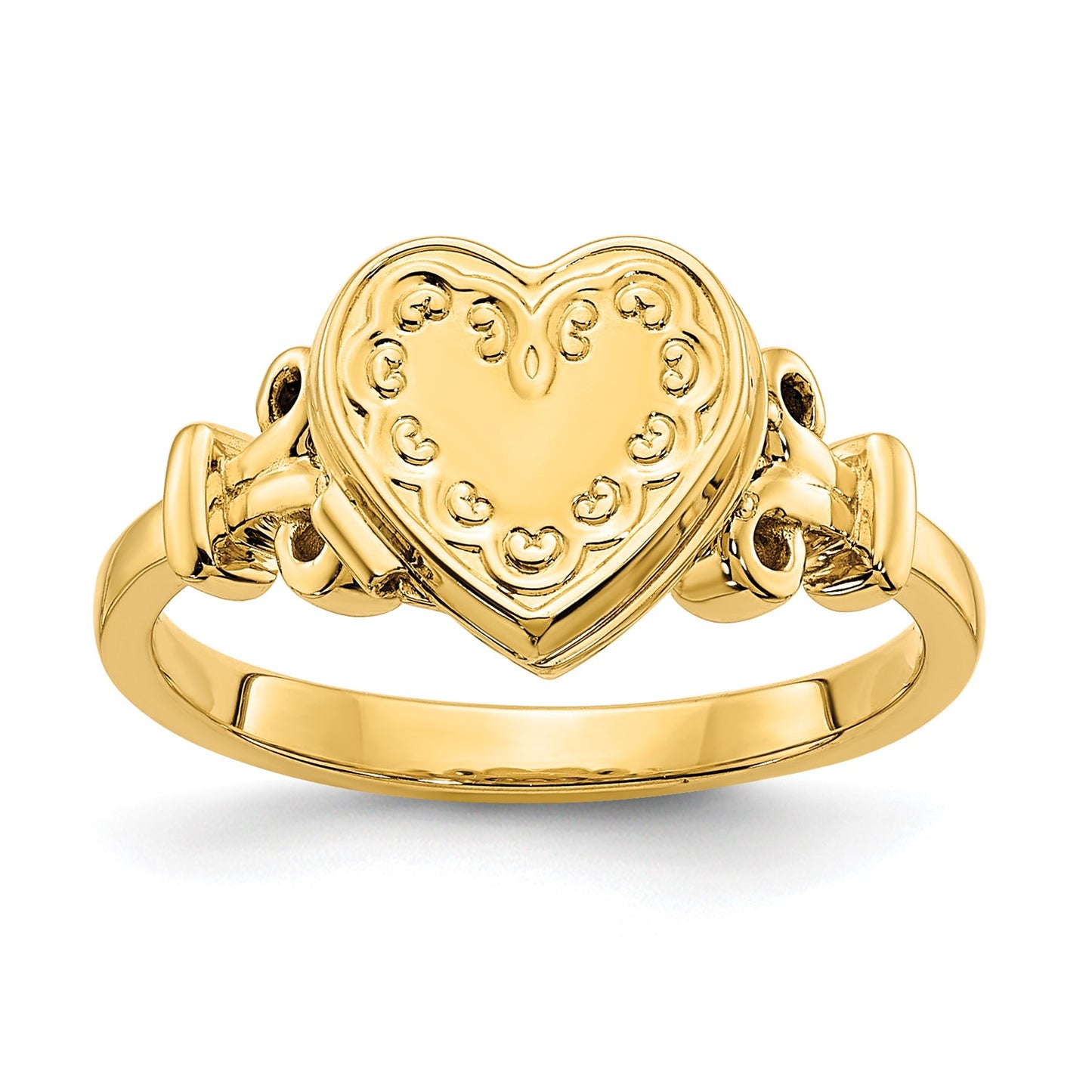 GL 14ky 10mm Heart Shaped (8x8mm Photos) Locket Ring