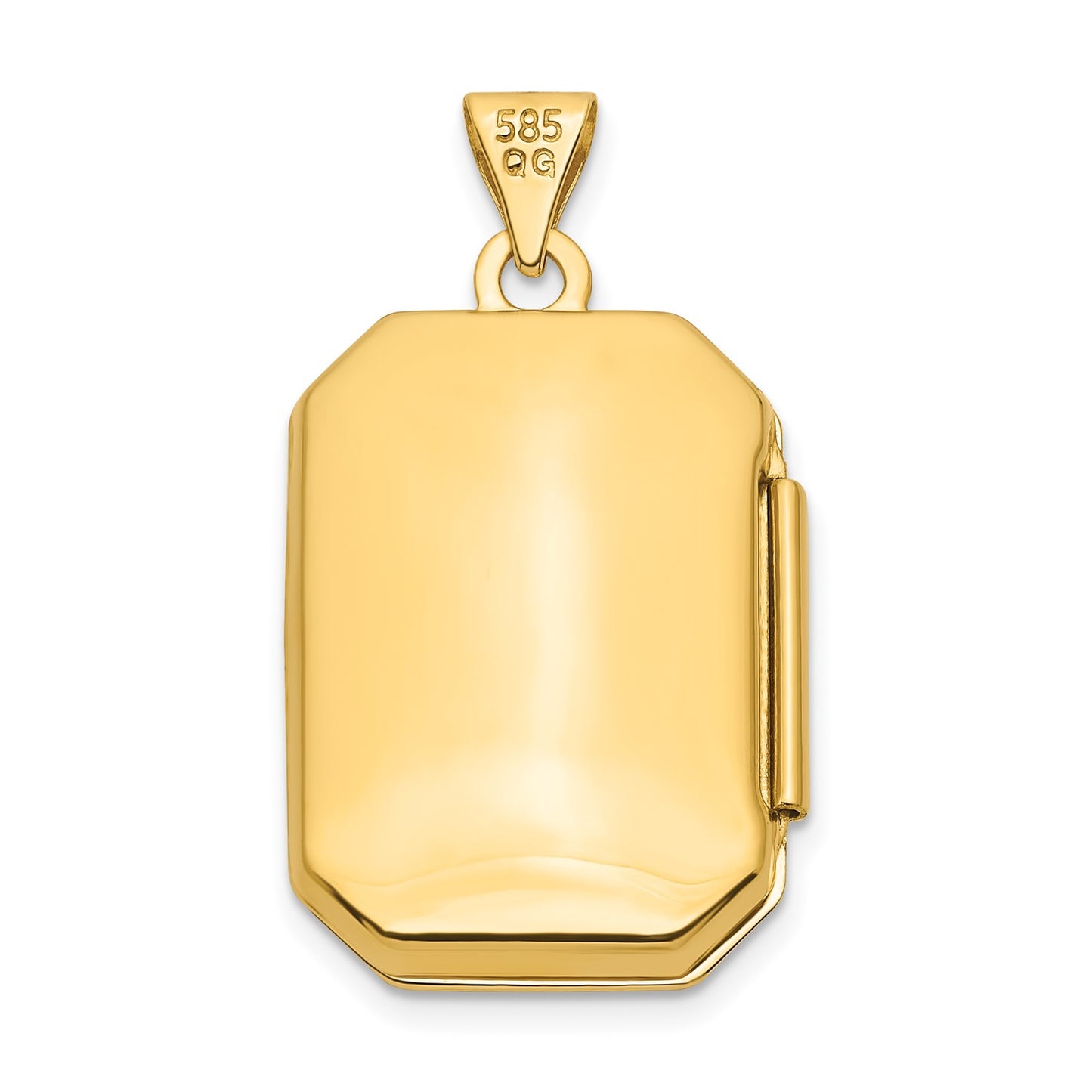 GL 14ky Diamond-cut Brushed 20mm Rectangular Locket