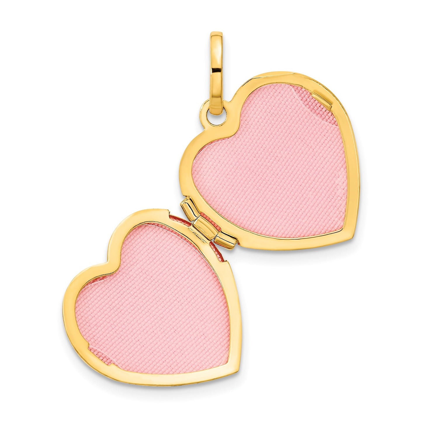 DL 14ky & White Rhodium Polished Diamond Heart Tree Heart Locket