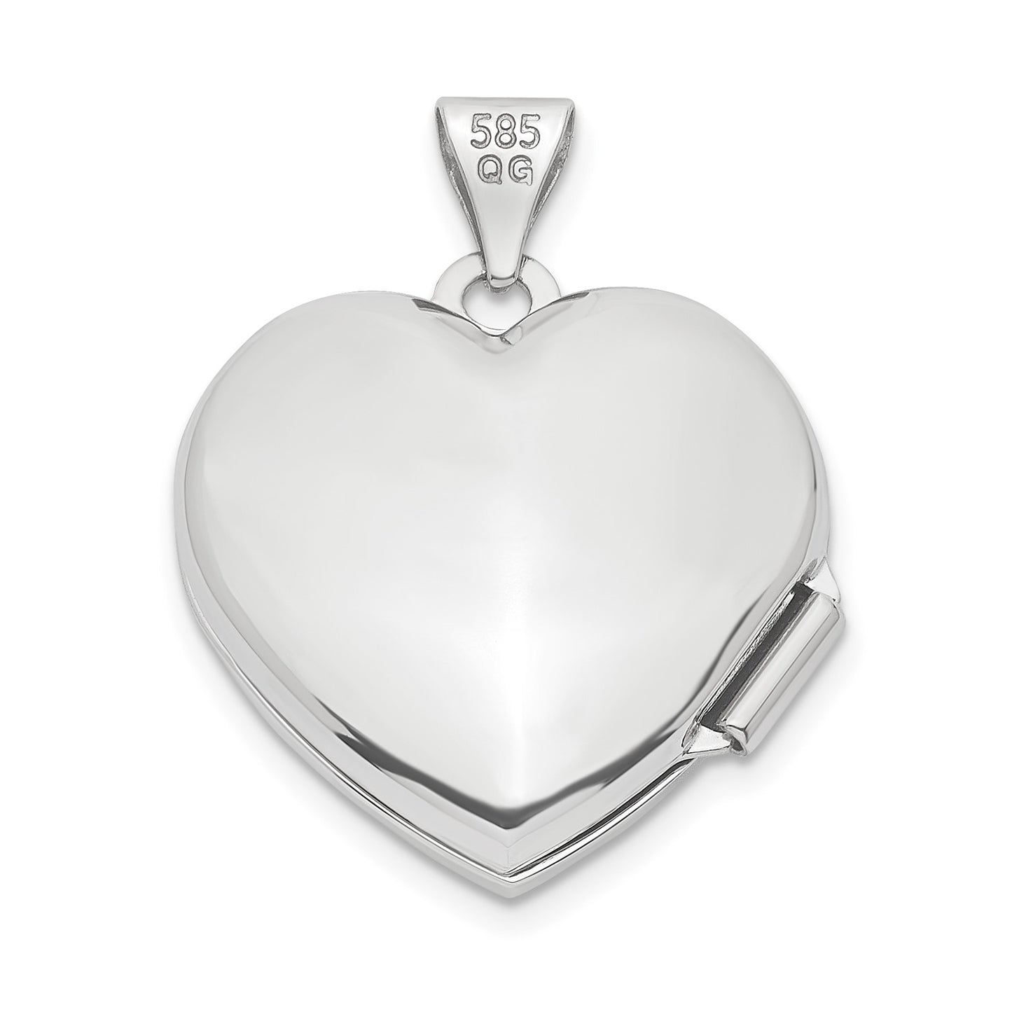 GL 14k White Gold Tree 18mm Heart Locket