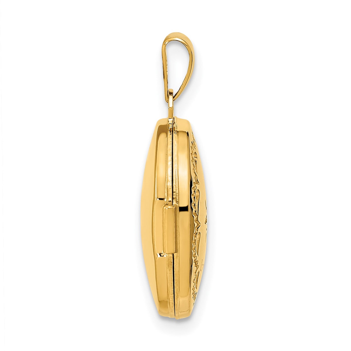 DL 14ky Polished Diamond Oval Locket