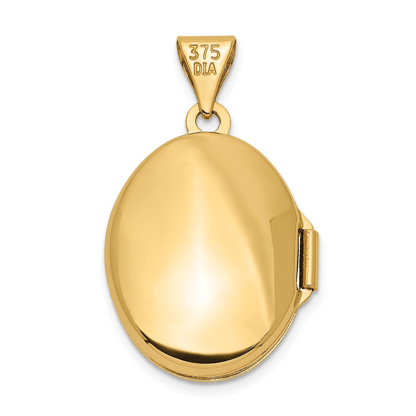 DL 14ky Polished Diamond Oval Locket