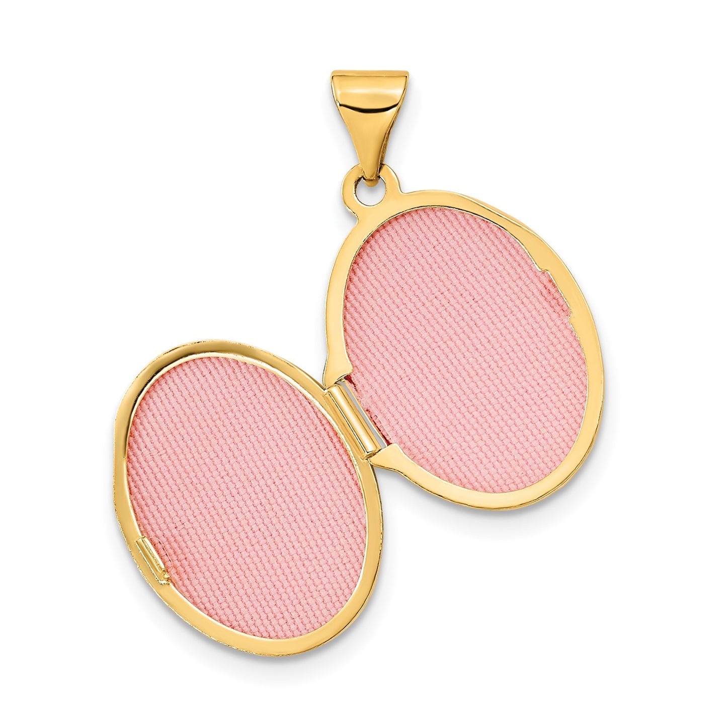 DL 14ky Polished Diamond Oval Locket