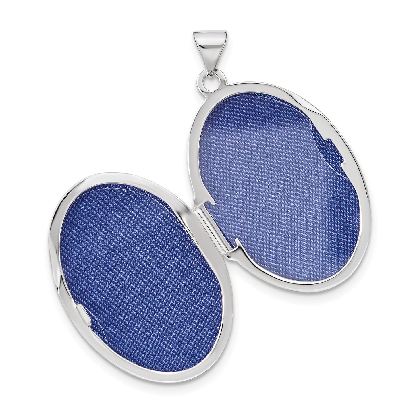 GL 14k White Gold Reversible Swirl Design Floral 26mm Oval Locket