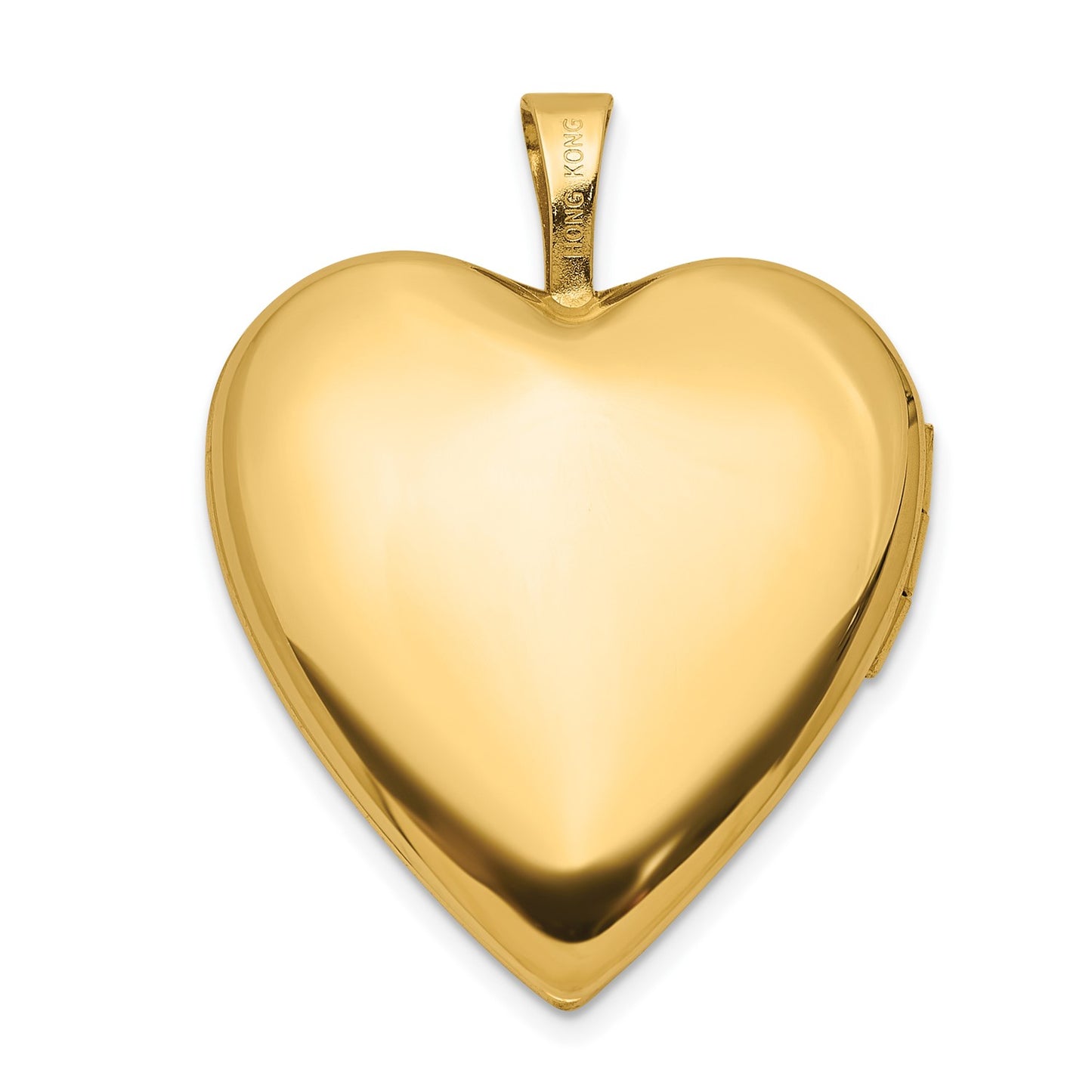 DL 14K 20mm Satin and Polished Diamond Heart Locket