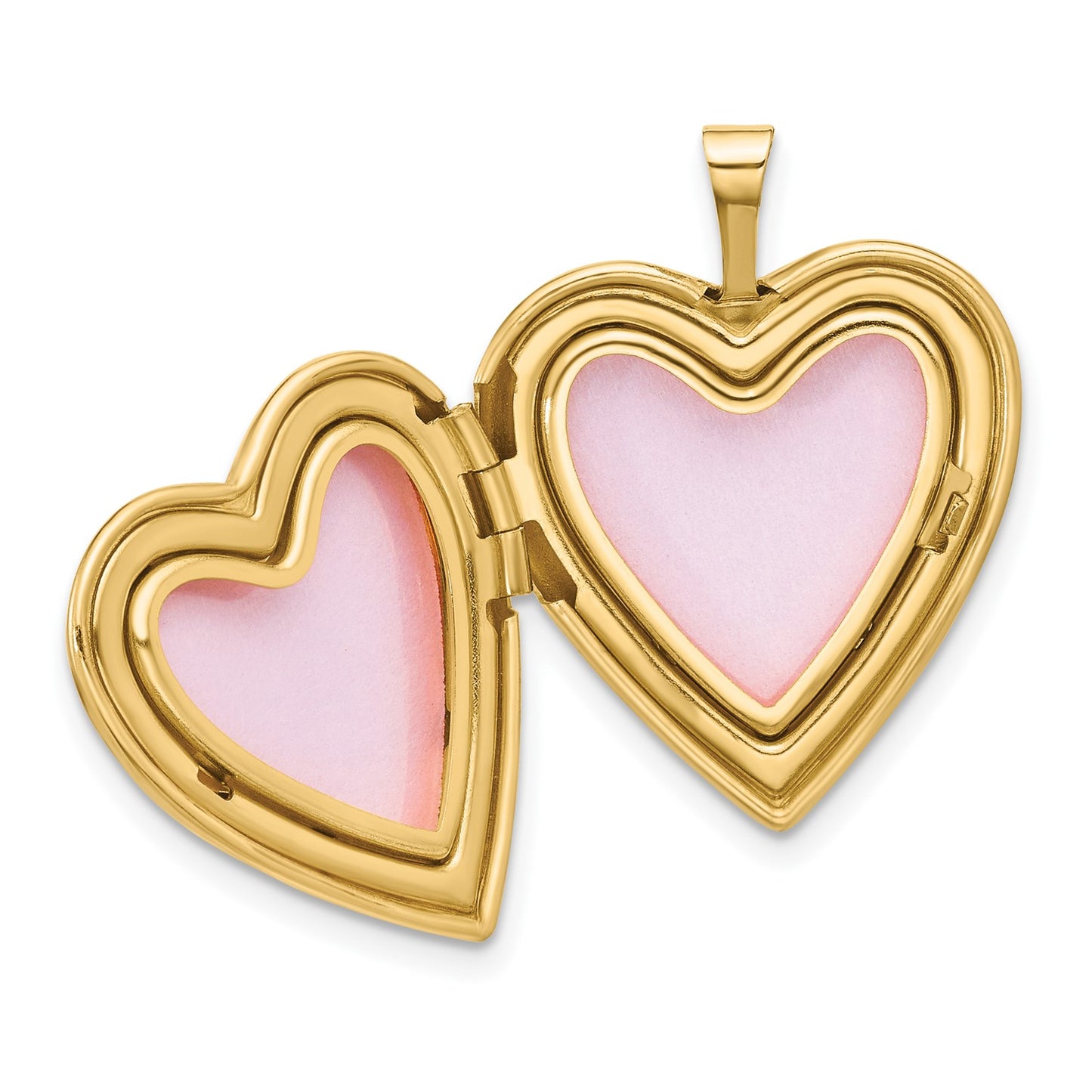 DL 14K 20mm Polished FOREVER IN MY HEART Diamond Heart Locket
