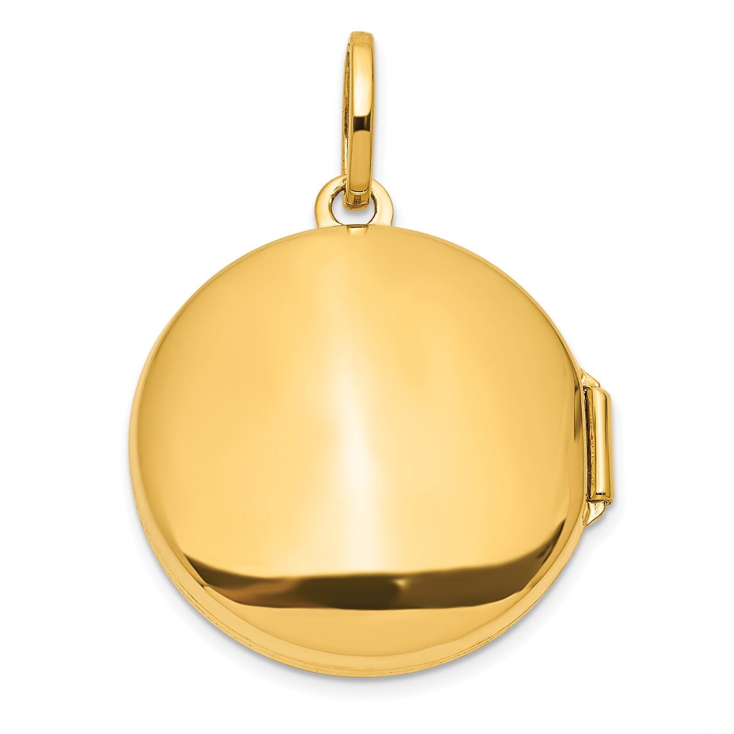DL 14K with White Rhodium 20mm Diamond Moon & Star Round Locket