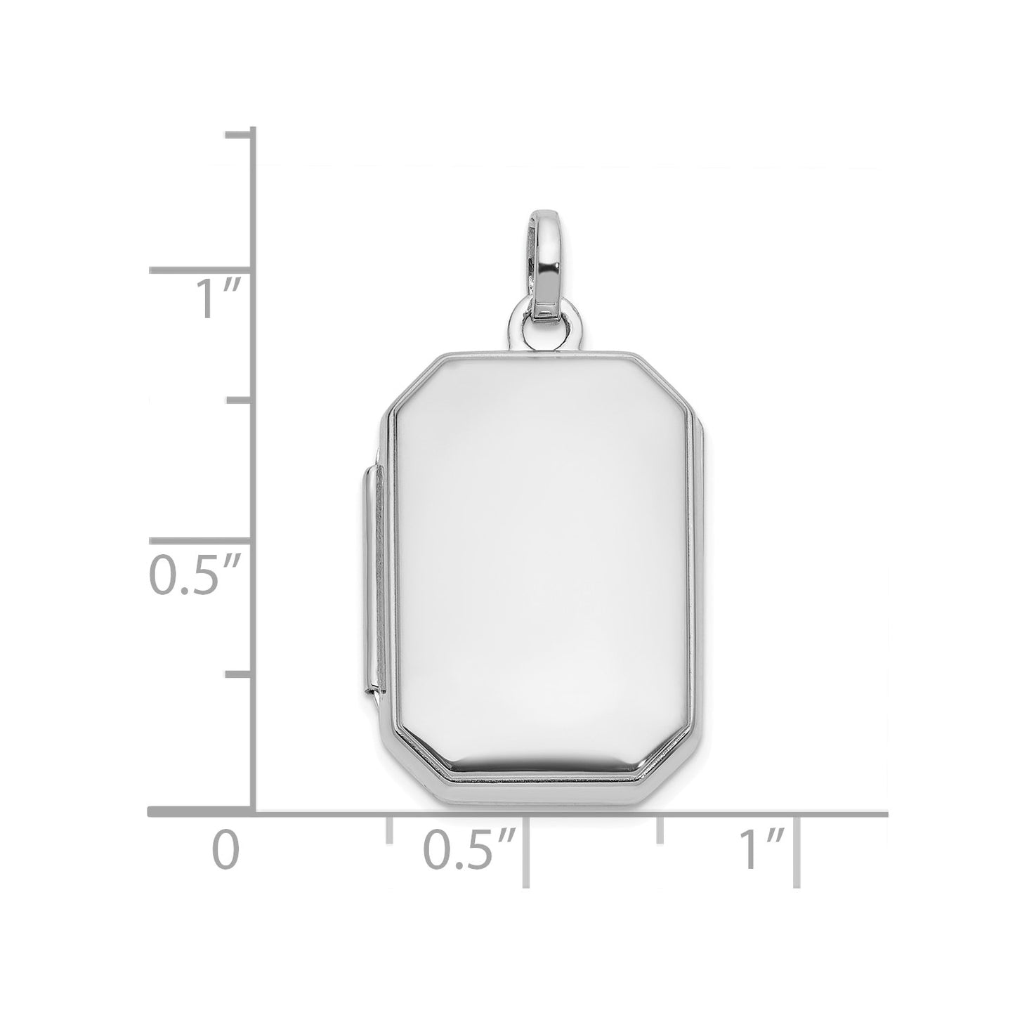 GL 14k White Gold Polished 20x15mm Curved Rectangle Locket