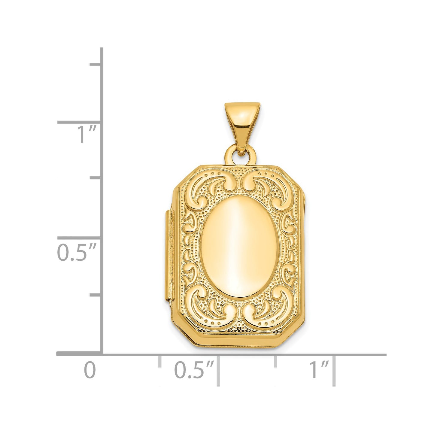 GL 14k Yellow Gold Fancy Rectangle Locket