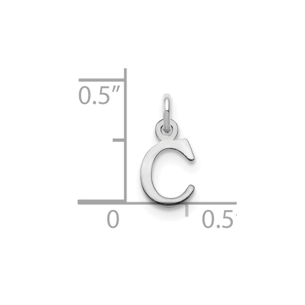 SSI Sterling Silver Rhodium-plated Letter C Initial Charm