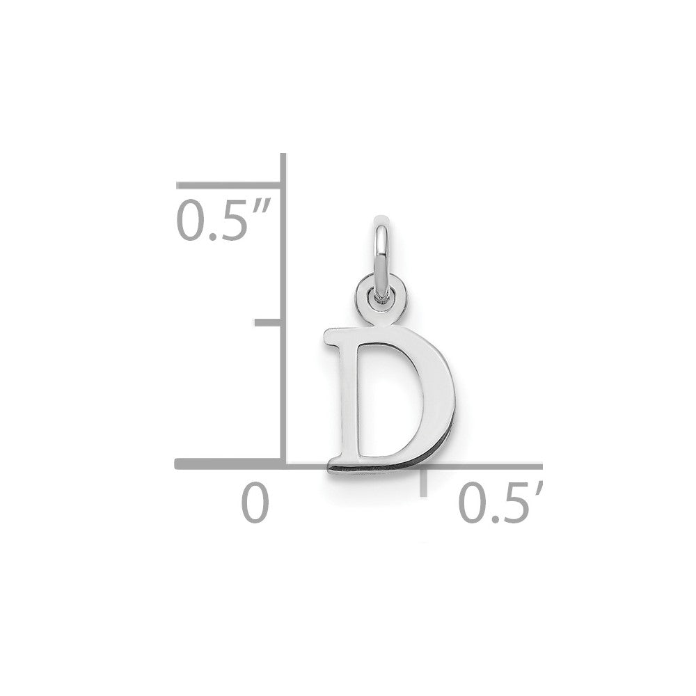 SSI Sterling Silver Rhodium-plated Letter D Initial Charm
