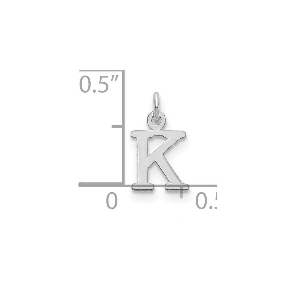 SSI Sterling Silver Rhodium-plated Letter K Initial Charm