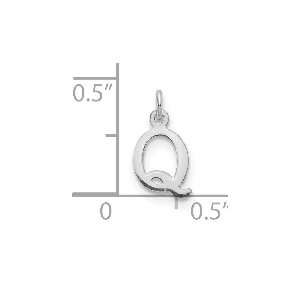 SSI Sterling Silver Rhodium-plated Letter Q Initial Charm