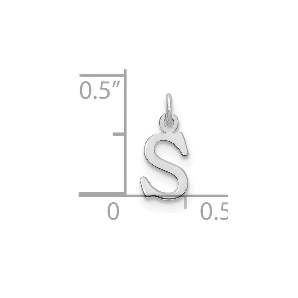 SSI Sterling Silver Rhodium-plated Letter S Initial Charm