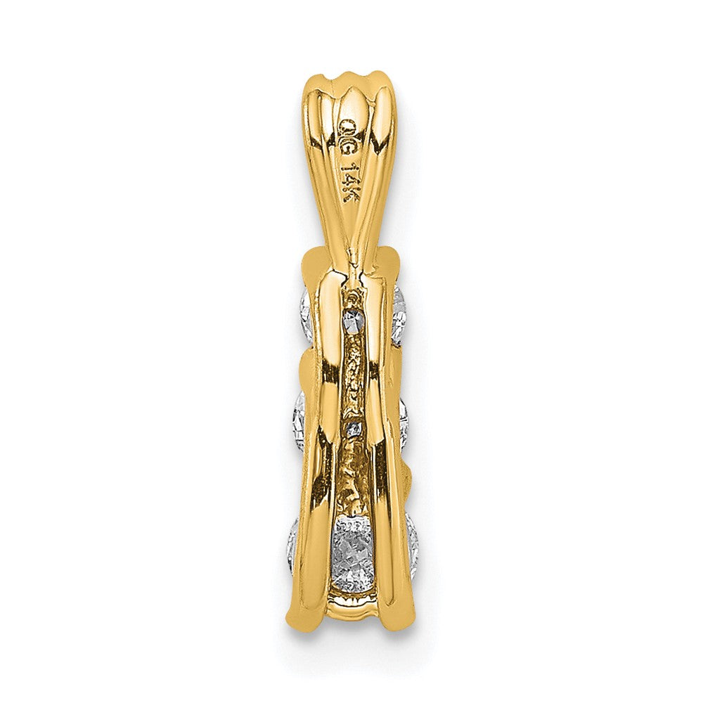 LGGP14k 1/2 carat Lab Grown Diamond VS/SI+ G+ Three Stone Pendant
