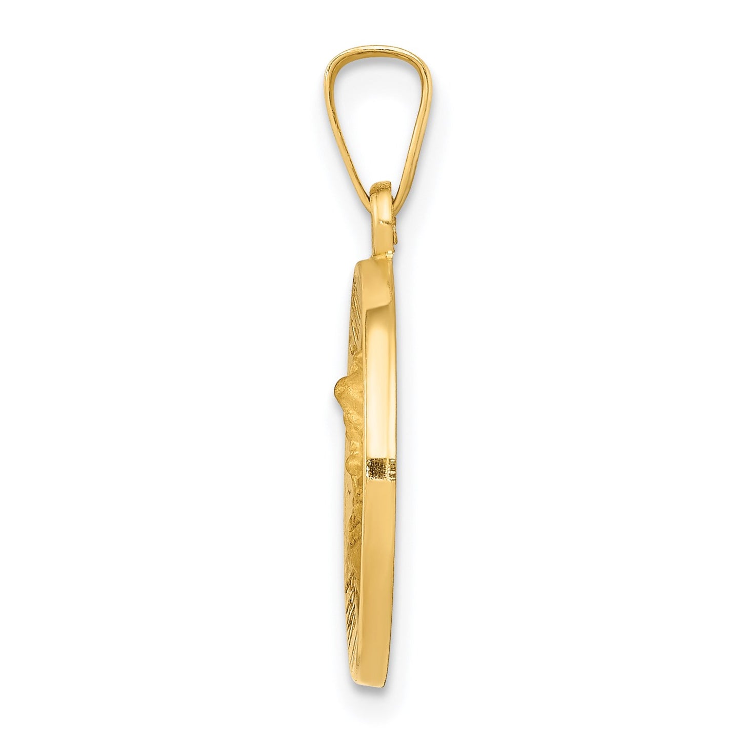 GP 14k Polished and Satin St Michael Medal Hollow Pendant