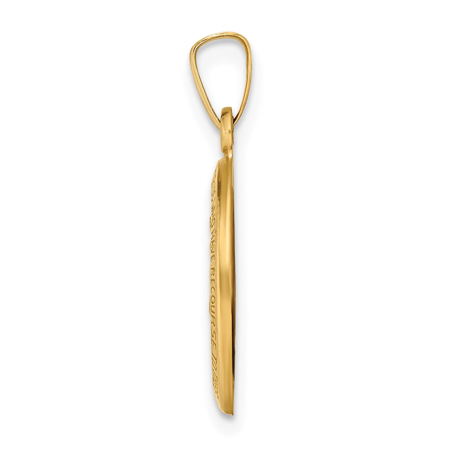 GP 14k Polished and Satin Miraculous Medal Hollow Pendant