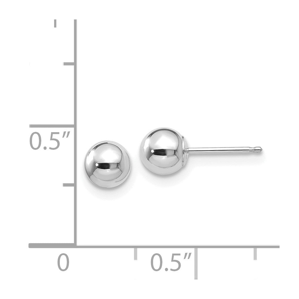 GE 14k White Gold Polished 5mm Ball Post Earrings
