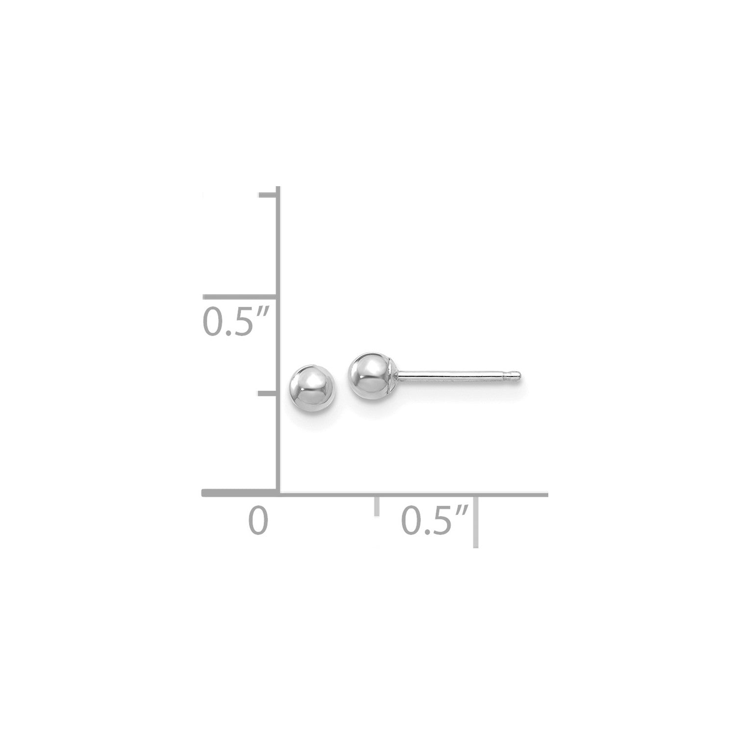 14k white gold polished 3mm