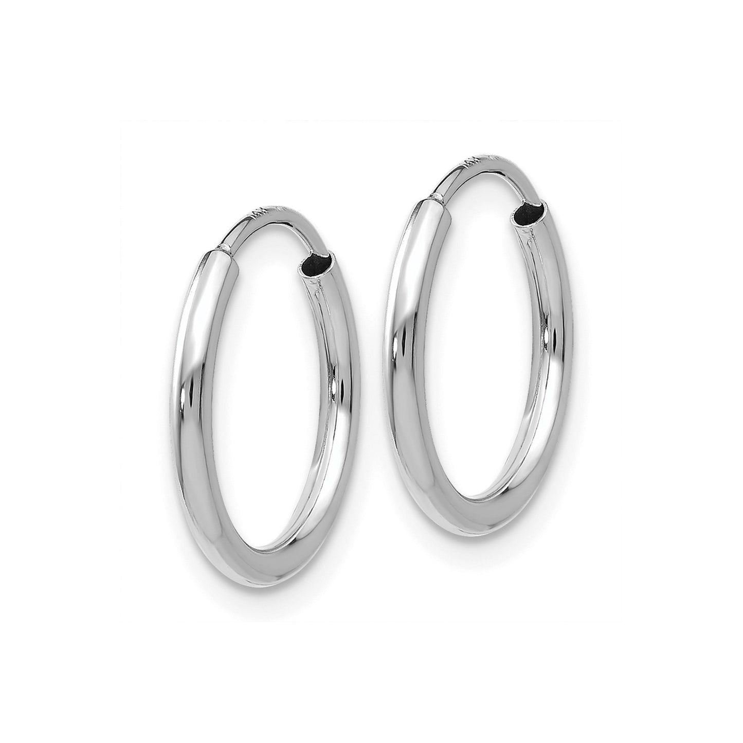 GE 14k White Gold 1.5mm Polished Endless Hoop Earrings