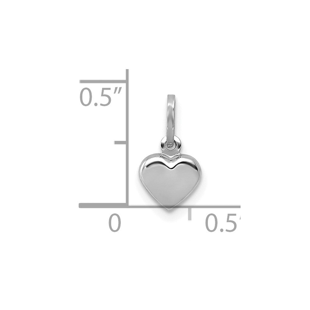WGCM 14K White Gold Polished 3-D Puffed Heart Charm