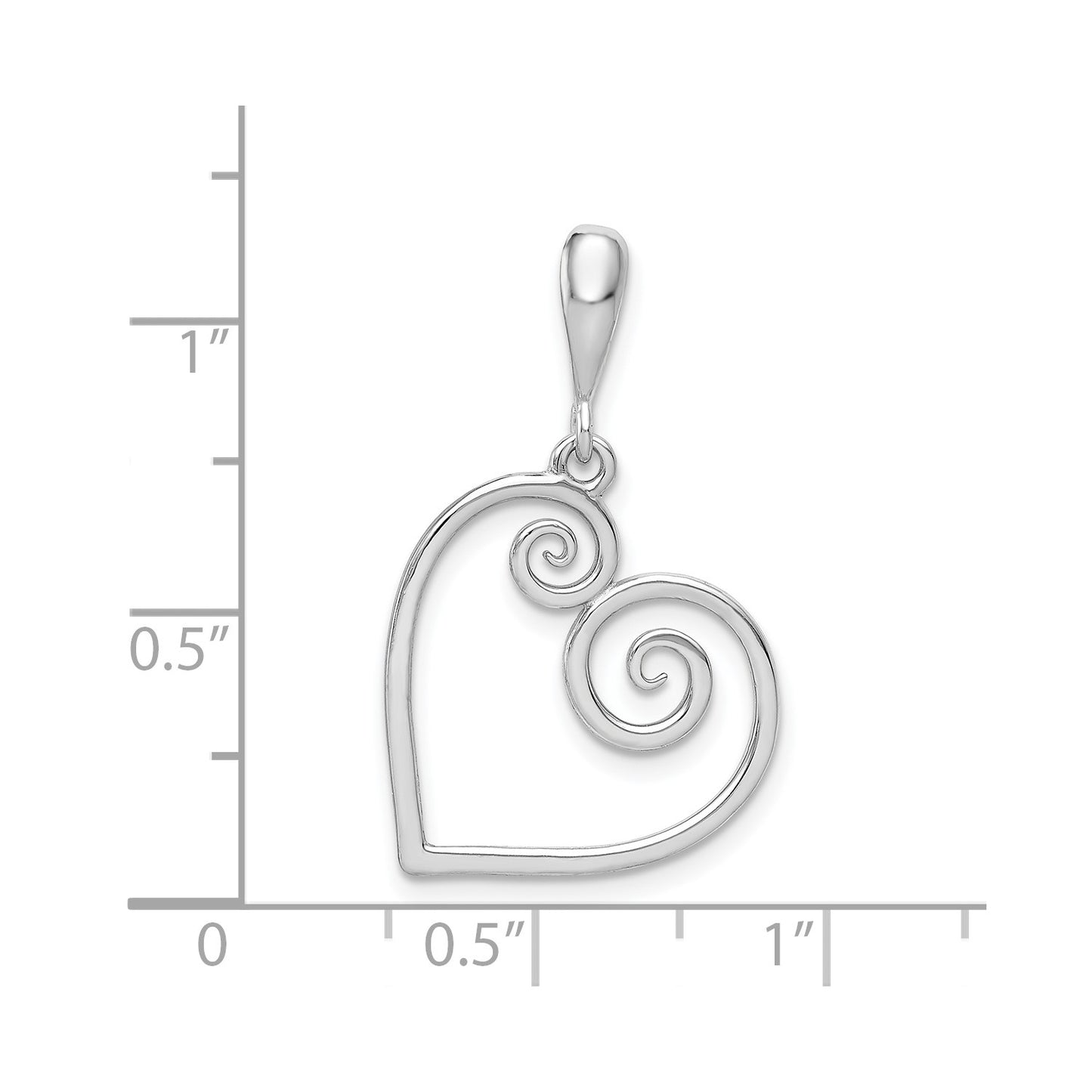 GP 14K White Gold Heart Pendant