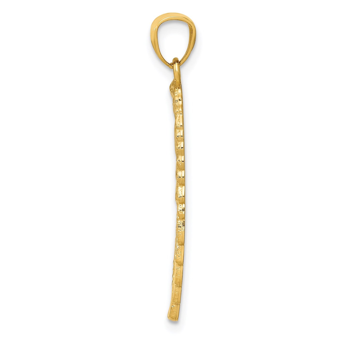 GP 14K Gold Polished and Textured Angel Wing Pendant