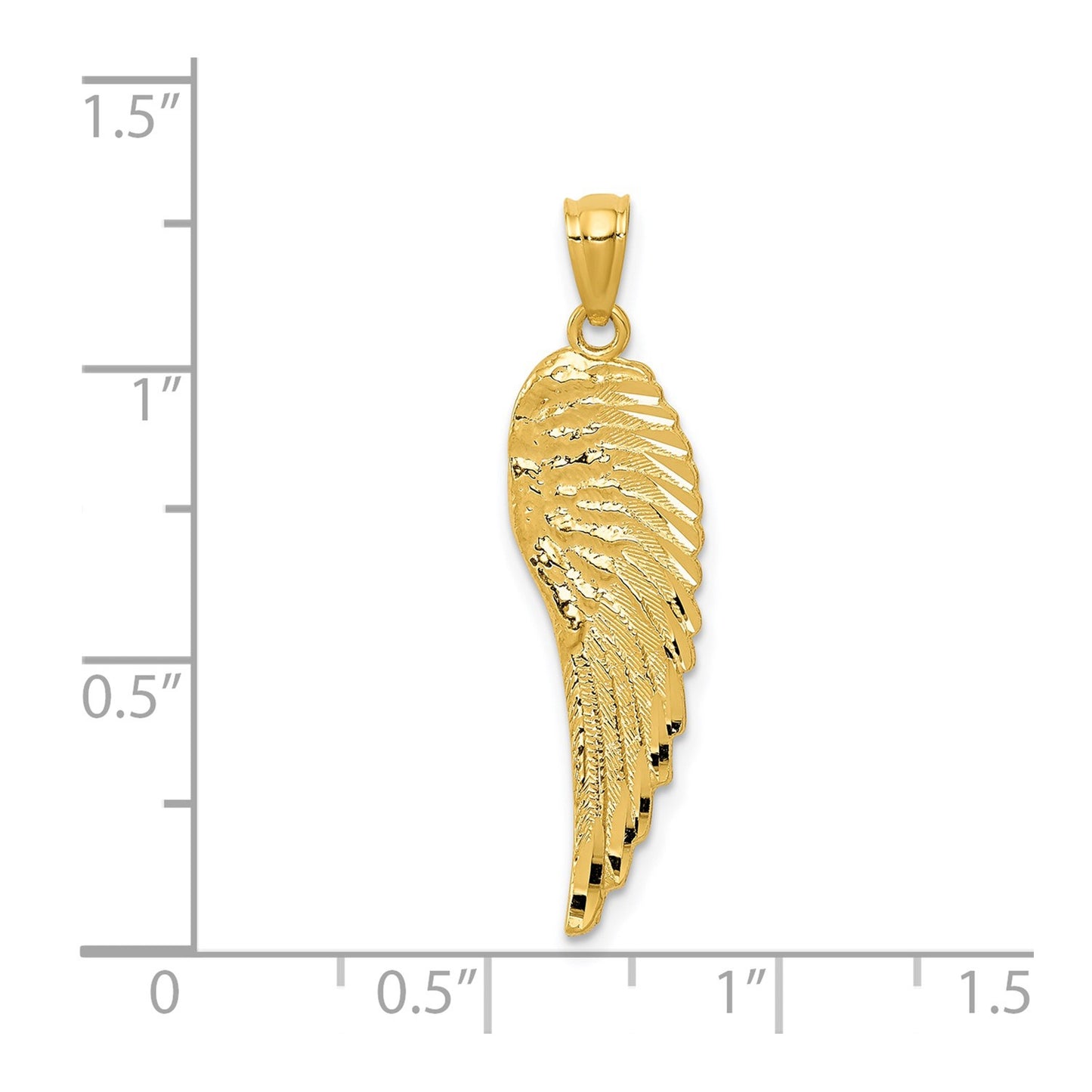 GP 14K Gold Polished and Textured Angel Wing Pendant