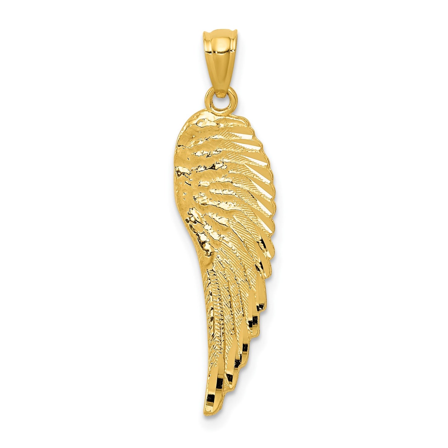 GP 14K Gold Polished and Textured Angel Wing Pendant
