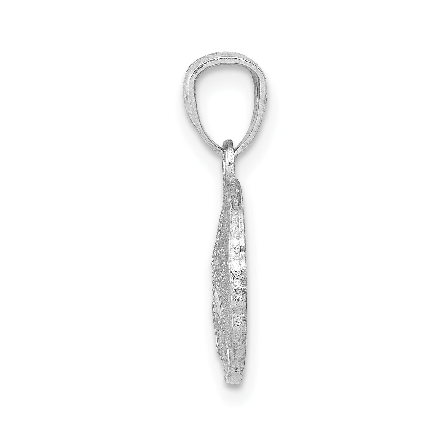 GP 14K White Gold Polished and Textured Sand Dollar Pendant