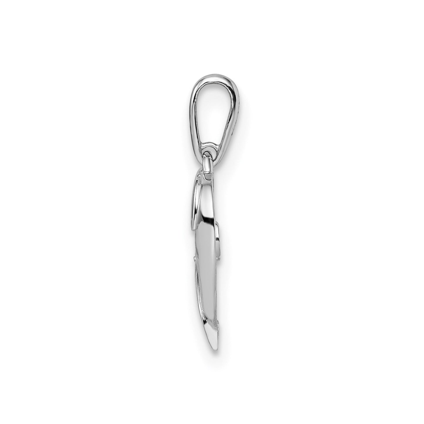 GP 14k White Gold CZ Heart Pendant