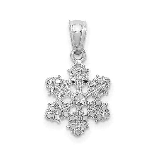 GP 14k White Gold Snowflake Pendant