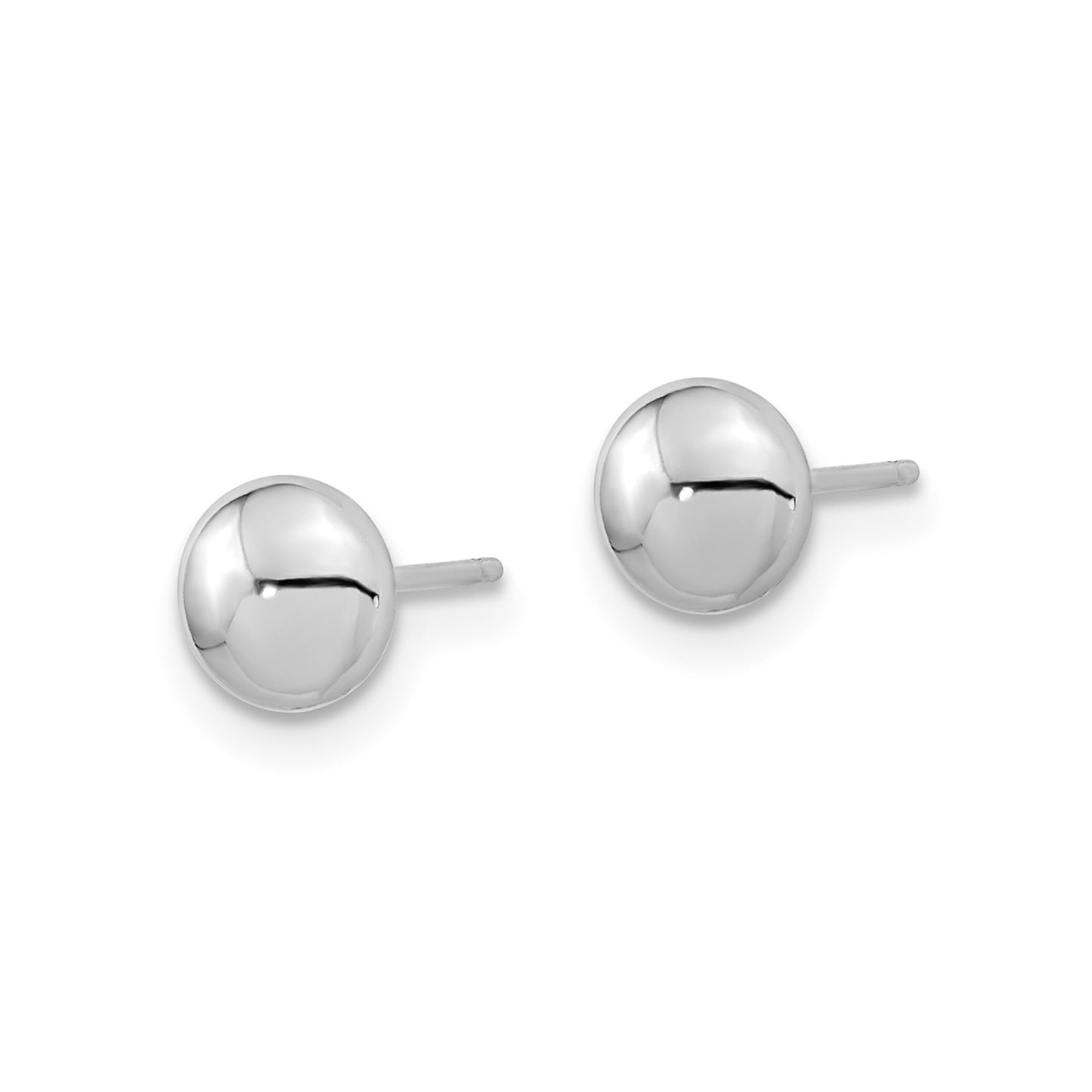 GE 14k White Gold Polished Button Post Earrings