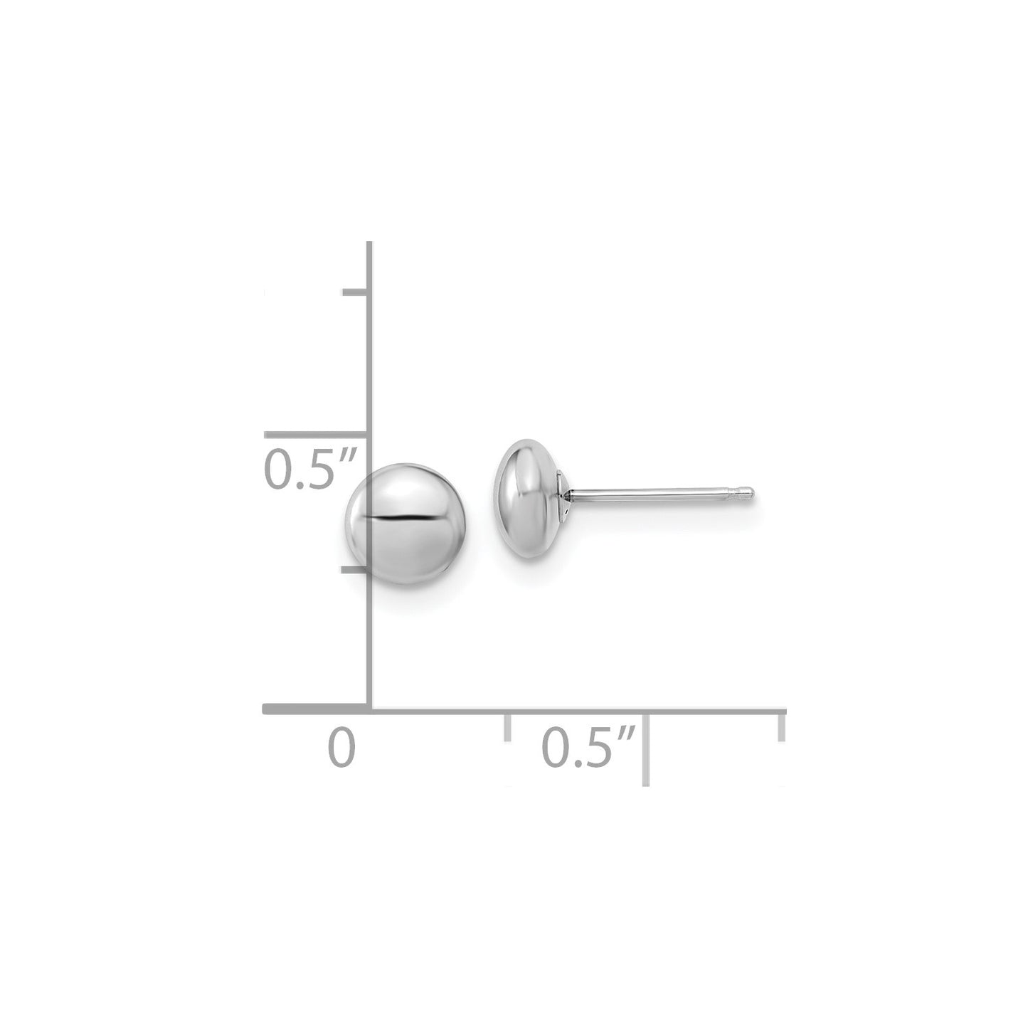 GE 14k White Gold Polished Button Post Earrings