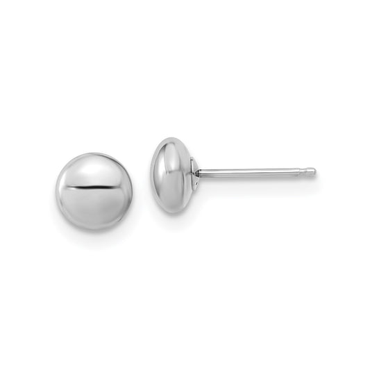 GE 14k White Gold Polished Button Post Earrings