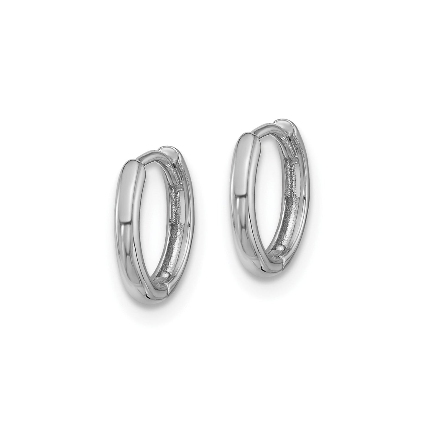 GE 14K White Gold Hinged Hoop Earrings