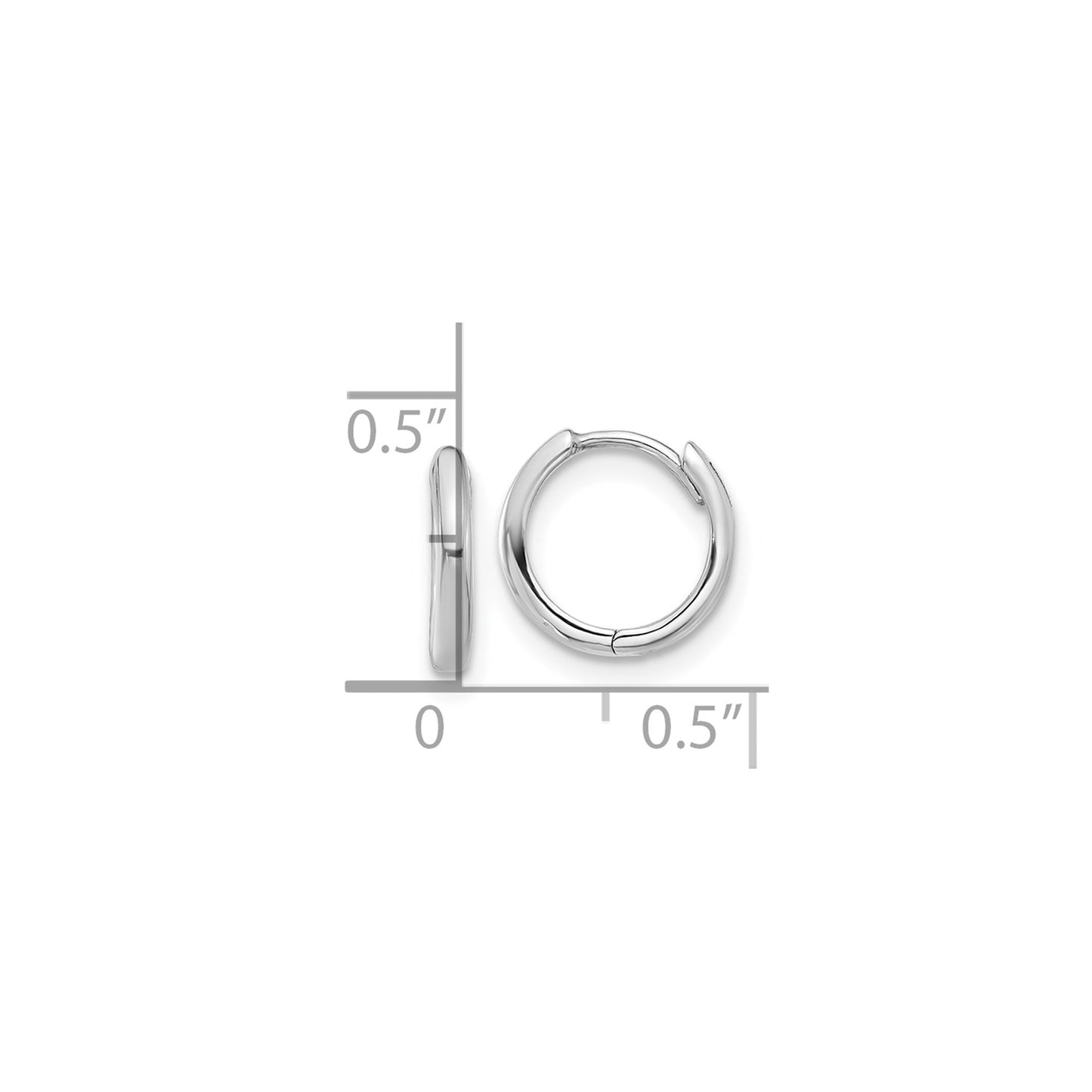 GE 14K White Gold Hinged Hoop Earrings