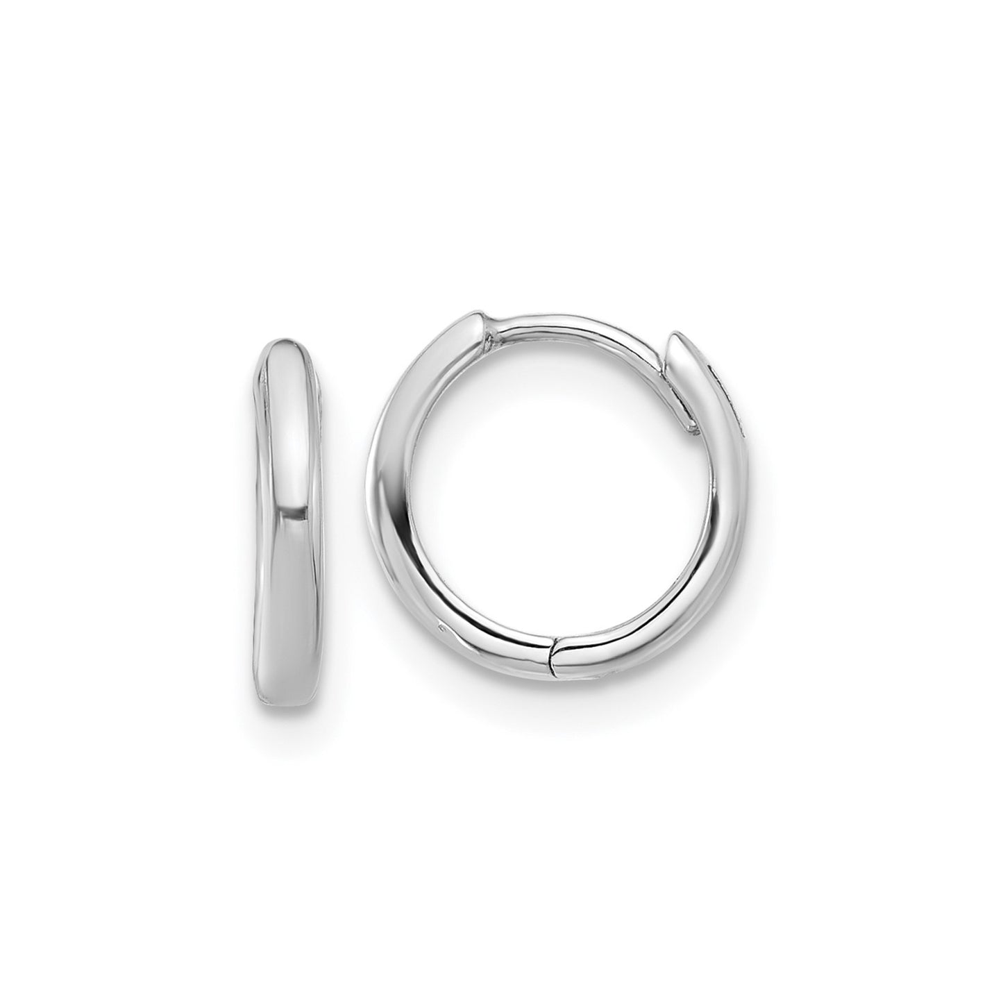GE 14K White Gold Hinged Hoop Earrings