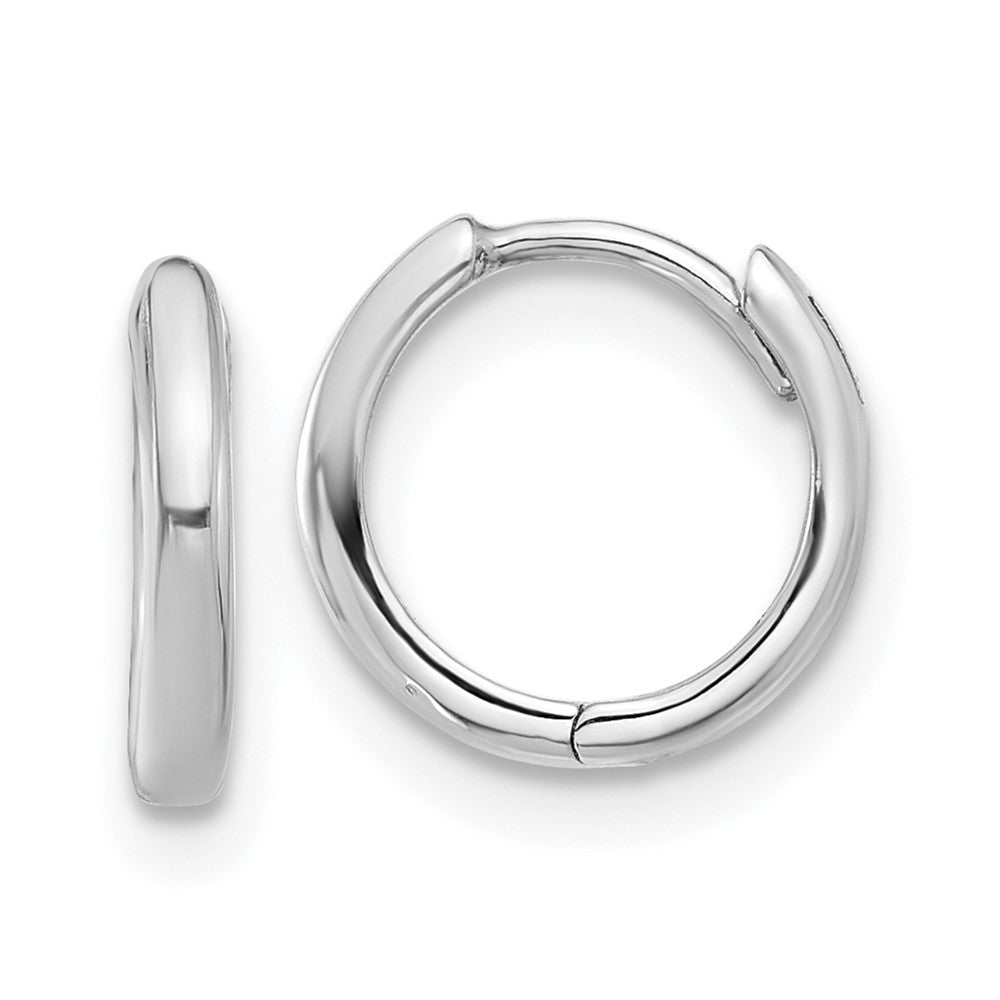 14K White Gold Hinged Hoop Earrings