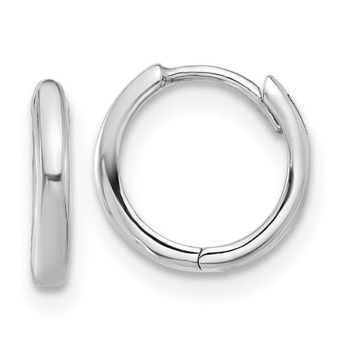 14K White Gold Hinged Hoop Earrings