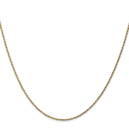 14K Gold 20 inch 1.15mm Diamond-cut Machine Made Rope with Lobster Clasp Chain