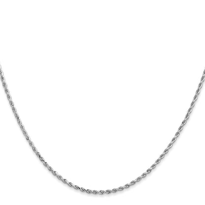 GC 10k White Gold 1.5mm Diamond-cut Rope Chain