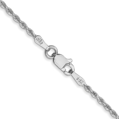 GC 14K White Gold 18 inch 1.5mm Diamond-cut Rope with Lobster Clasp Chain