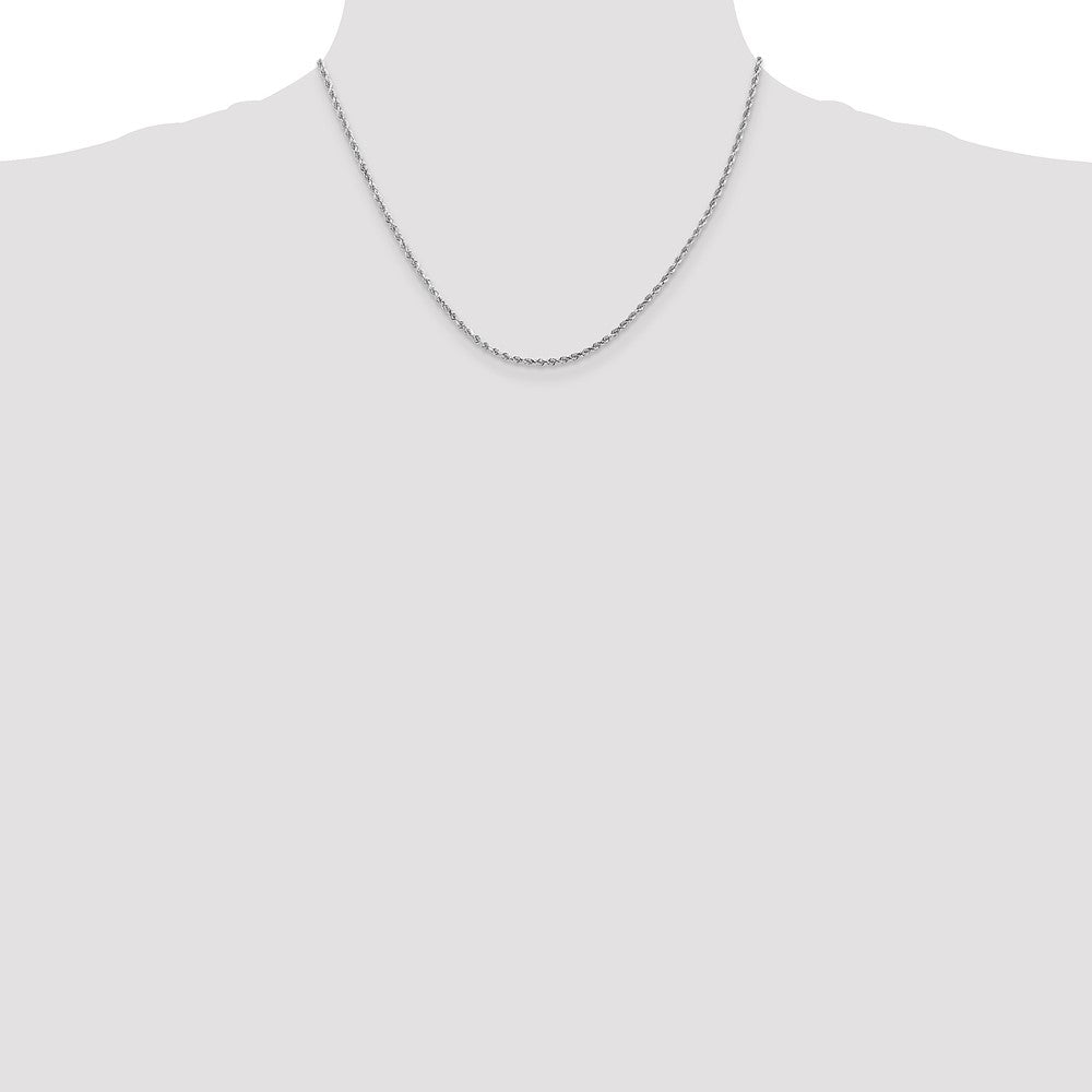 GC 10k White Gold 2mm Diamond-cut Rope Chain