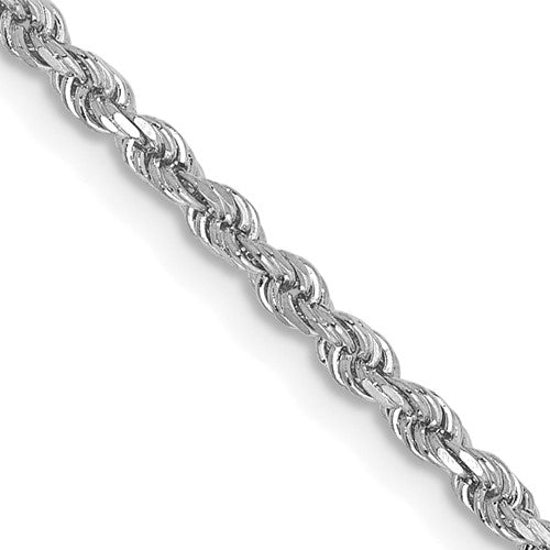 GC 10k White Gold 2mm Diamond-cut Rope Chain