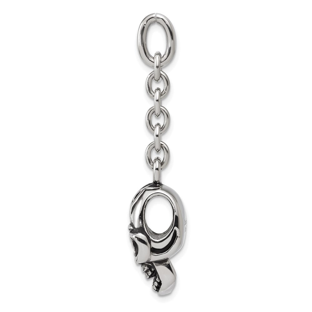 IBGoodman Stainless Steel Antiqued Skull Charm