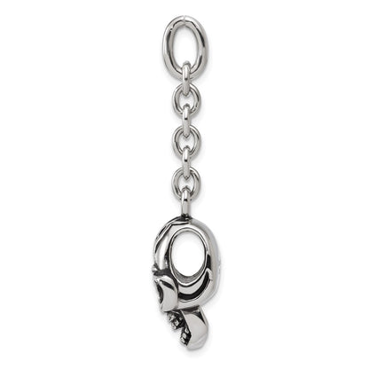IBGoodman Stainless Steel Antiqued Skull Charm