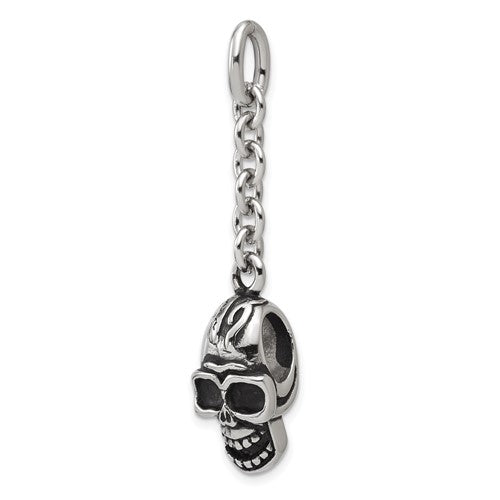 IBGoodman Stainless Steel Antiqued Skull Charm