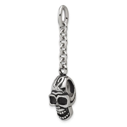 IBGoodman Stainless Steel Antiqued Skull Charm